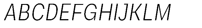 Phiano ExtLtCondSlant Font UPPERCASE