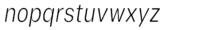 Phiano ExtLtCondSlant Font LOWERCASE