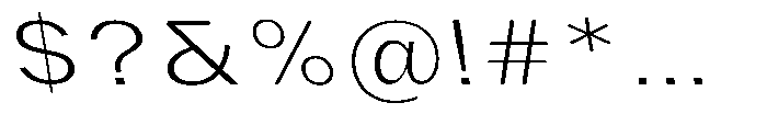 Phiano ExtLtExpBackslant Font OTHER CHARS