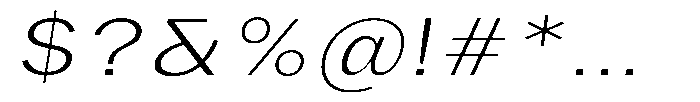 Phiano ExtLtExpSlant Font OTHER CHARS
