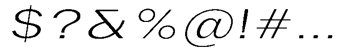 Phiano ExtLtExtExpSlant Font OTHER CHARS