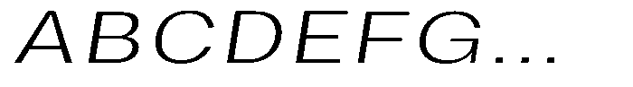 Phiano ExtLtExtExpSlant Font UPPERCASE