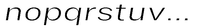 Phiano ExtLtExtExpSlant Font LOWERCASE