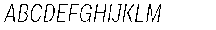 Phiano ExtLtExtraCondSlant Font UPPERCASE