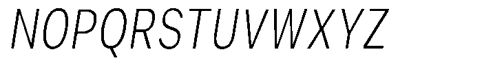 Phiano ExtLtExtraCondSlant Font UPPERCASE