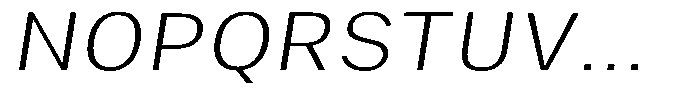 Phiano ExtLtSemExpSlant Font UPPERCASE