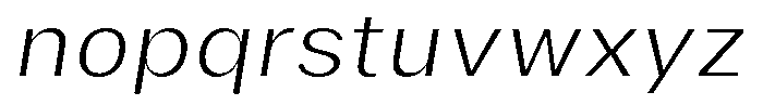 Phiano ExtLtSemExpSlant Font LOWERCASE