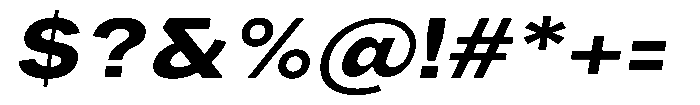Phiano ExtraBoldExpandedSlant Font OTHER CHARS