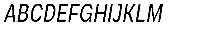 Phiano ExtraCondensedSlant Font UPPERCASE