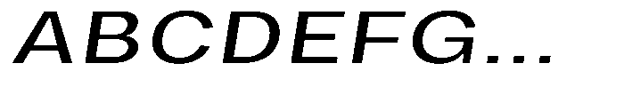 Phiano ExtraExpandedSlant Font UPPERCASE