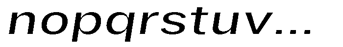 Phiano ExtraExpandedSlant Font LOWERCASE