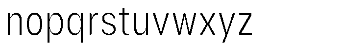 Phiano ExtraLightCondensed Font LOWERCASE