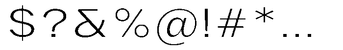 Phiano ExtraLightExpanded Font OTHER CHARS