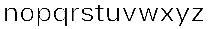 Phiano ExtraLightSemiExpanded Font LOWERCASE