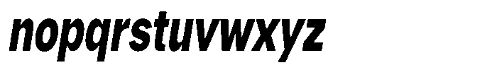 Phiano Gr ExtBdExtraCondSlant Font LOWERCASE