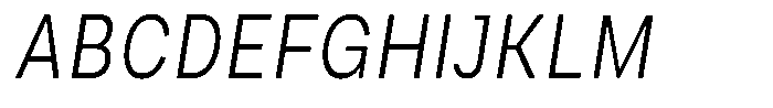 Phiano Gr ExtLtCondSlant Font UPPERCASE
