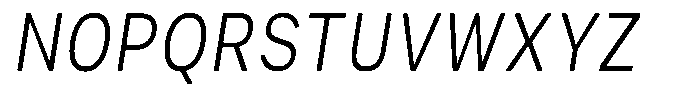 Phiano Gr ExtLtCondSlant Font UPPERCASE