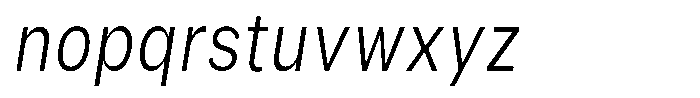 Phiano Gr ExtLtCondSlant Font LOWERCASE