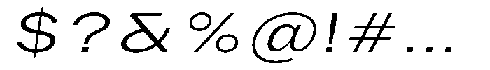 Phiano Gr ExtLtExtExpSlant Font OTHER CHARS