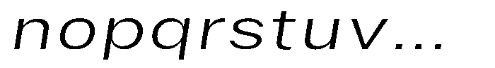 Phiano Gr ExtLtExtExpSlant Font LOWERCASE