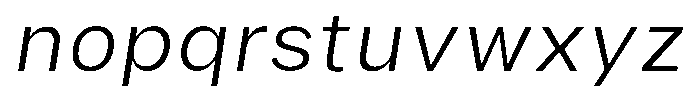 Phiano Gr ExtLtSemExpSlant Font LOWERCASE