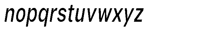 Phiano Gr ExtraCondensedSlant Font LOWERCASE