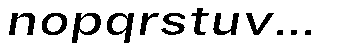 Phiano Gr ExtraExpandedSlant Font LOWERCASE