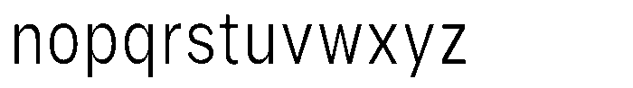 Phiano Gr ExtraLightCondensed Font LOWERCASE