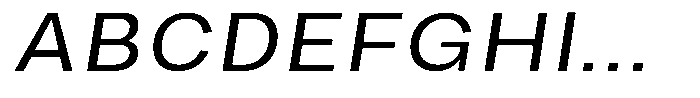 Phiano Gr LightExpandedSlant Font UPPERCASE
