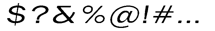 Phiano Gr LightExtExpSlant Font OTHER CHARS