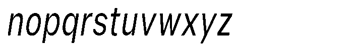 Phiano Gr LightExtraCondSlant Font LOWERCASE