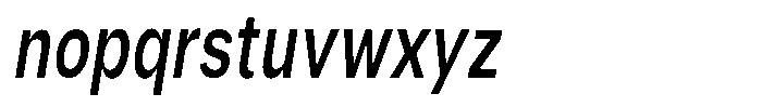 Phiano Gr MedExtraCondSlant Font LOWERCASE