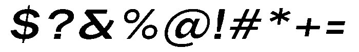 Phiano Gr MediumExpandedSlant Font OTHER CHARS