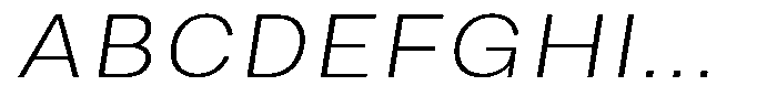 Phiano Gr ThinExpandedSlant Font UPPERCASE