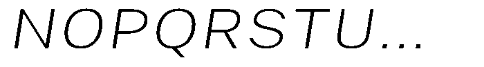 Phiano Gr ThinExpandedSlant Font UPPERCASE