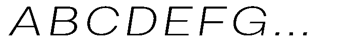 Phiano Gr ThinExtExpSlant Font UPPERCASE
