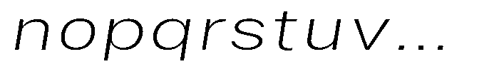Phiano Gr ThinExtExpSlant Font LOWERCASE
