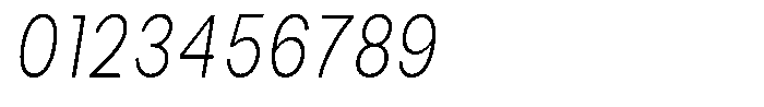 Phiano Gr ThinExtraCondSlant Font OTHER CHARS