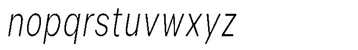 Phiano Gr ThinExtraCondSlant Font LOWERCASE