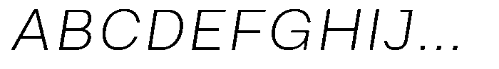 Phiano Gr ThinSemExpSlant Font UPPERCASE