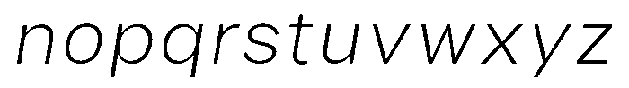 Phiano Gr ThinSemExpSlant Font LOWERCASE