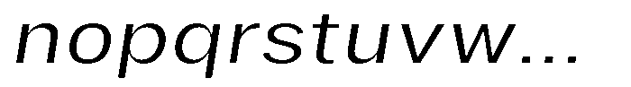Phiano LightExpandedSlant Font LOWERCASE