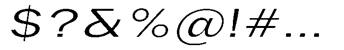 Phiano LightExtExpSlant Font OTHER CHARS