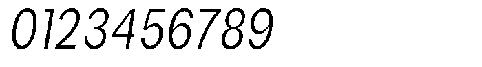 Phiano LightExtraCondSlant Font OTHER CHARS