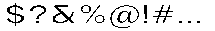 Phiano LightExtraExpanded Font OTHER CHARS
