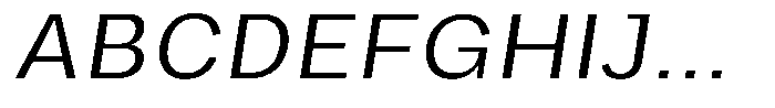 Phiano LightSemiExpandedSlant Font UPPERCASE