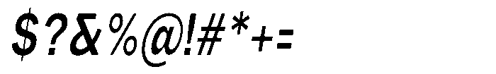 Phiano SemBdExtraCondSlant Font OTHER CHARS