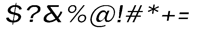 Phiano SemiExpandedSlant Font OTHER CHARS
