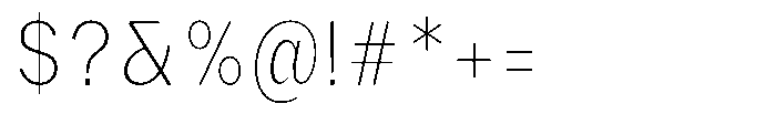Phiano ThinCondensed Font OTHER CHARS