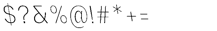 Phiano ThinCondensedBackslant Font OTHER CHARS